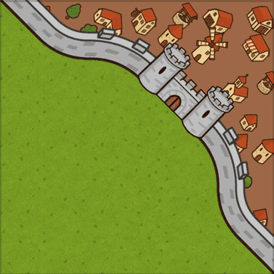 Carcassonne style tile: Half city
