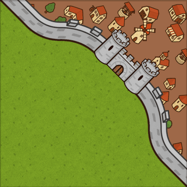 Carcassonne style tile: Half city