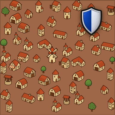 Full city with shield