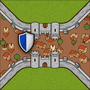 City funnel with shield