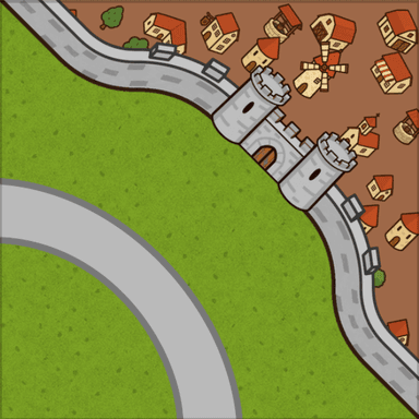 Half city with corner road