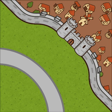 Half city with corner road