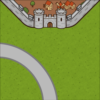 One edge city with corner road