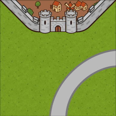 One edge city with corner road, mirrored