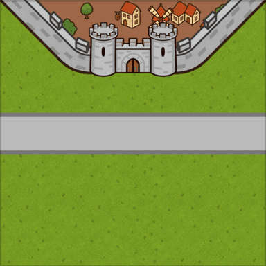 Carcassonne style tile: One edge city with straight road