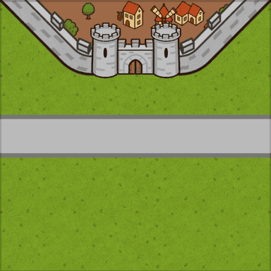 Carcassonne style tile: One edge city with straight road
