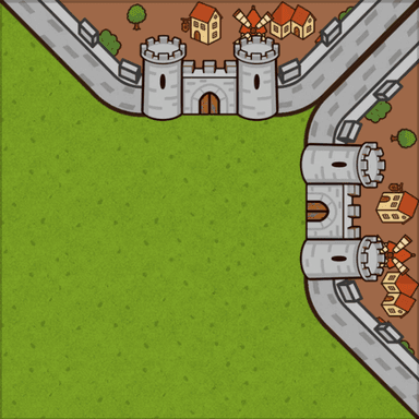 Two separate cities, corner