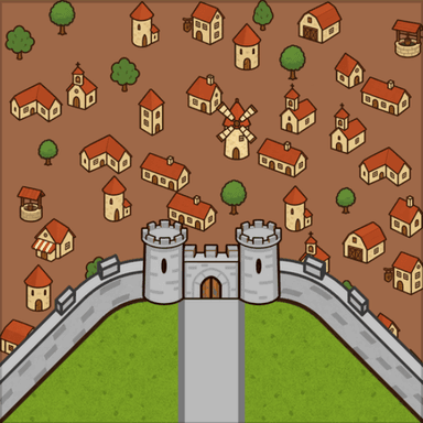 Three edge city with road