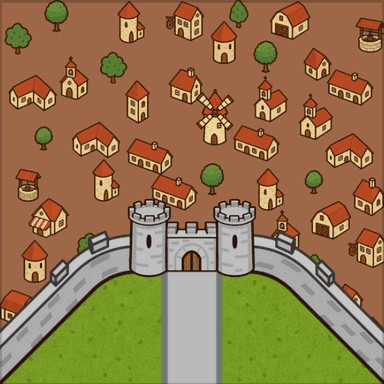 Three edge city with road